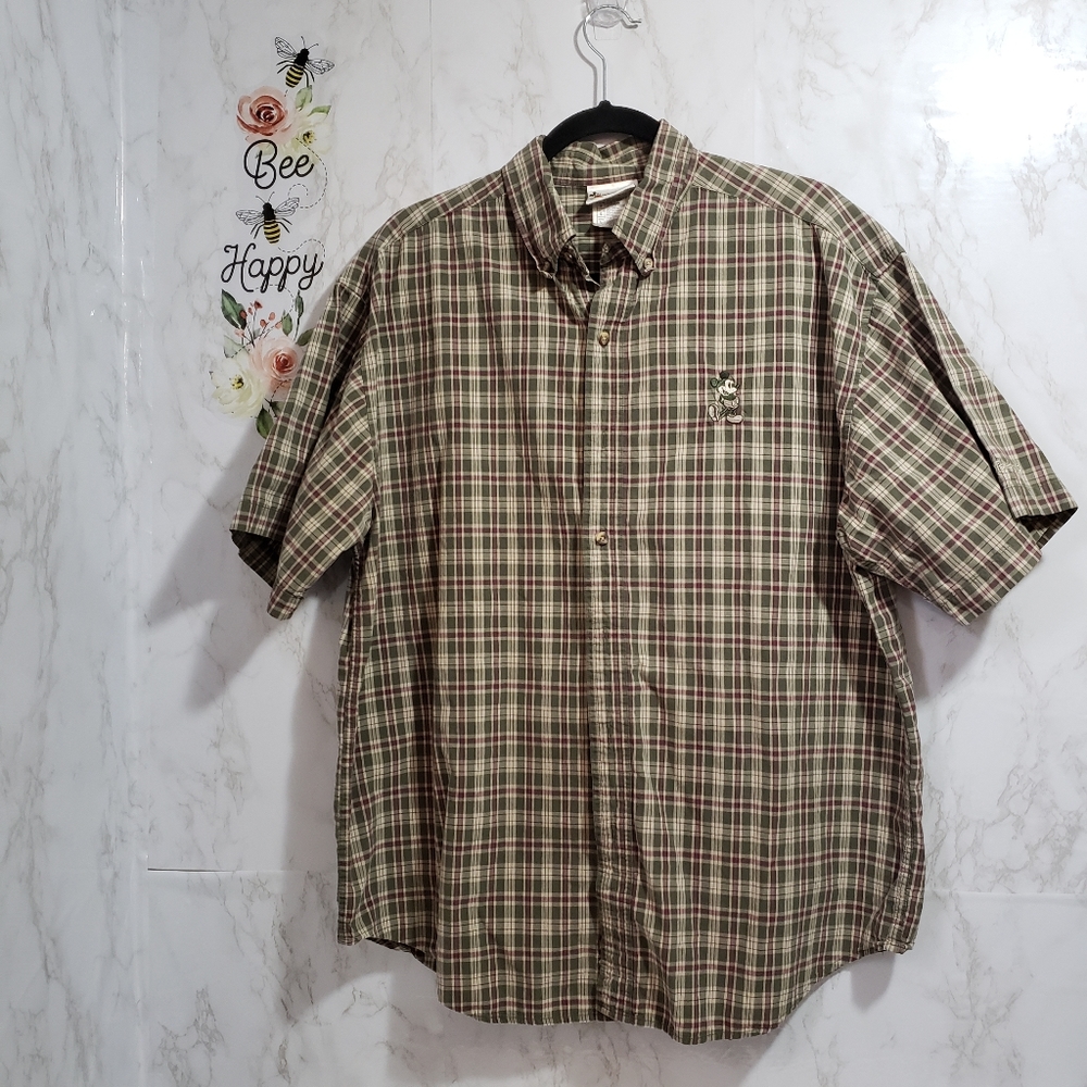 Vintage Men's Walt Disney World Button Down Short Sleeves Size Large